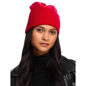 Echo Honeycomb Wool & Cashmere Pom Beanie Red One Size
